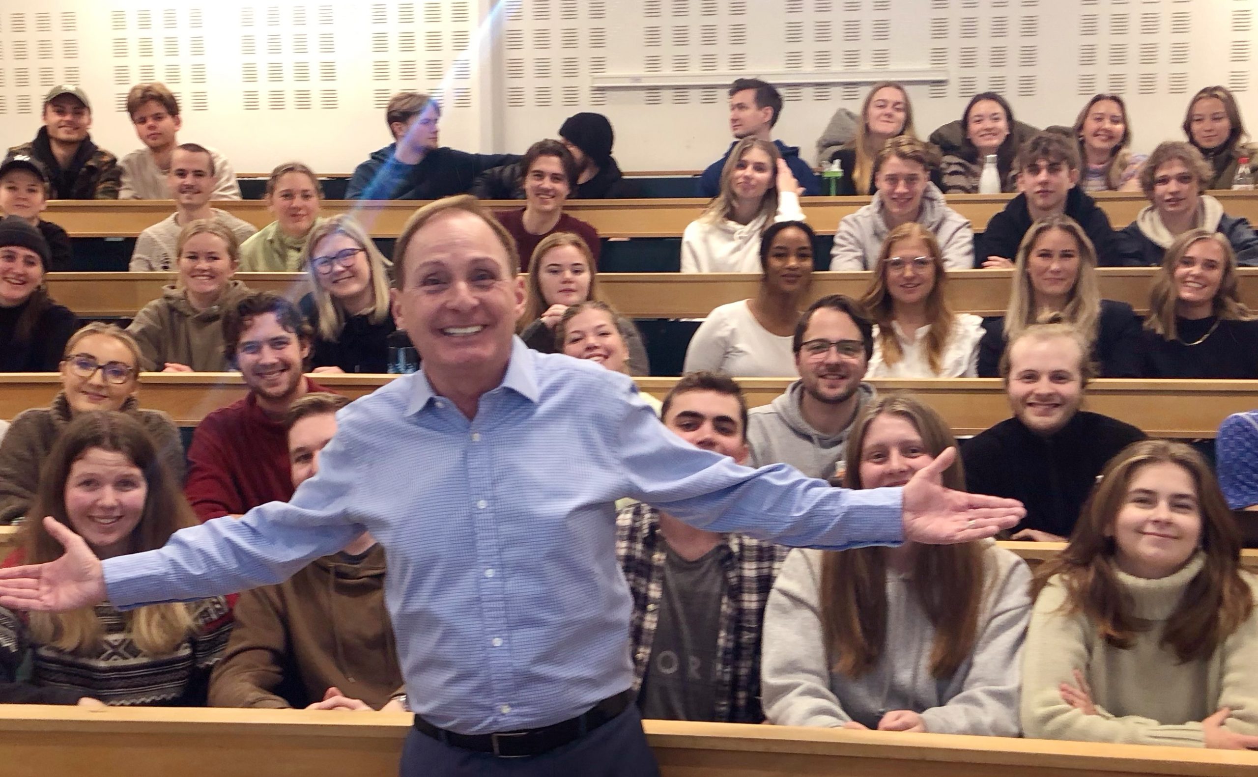 Paul with Norwegian Students