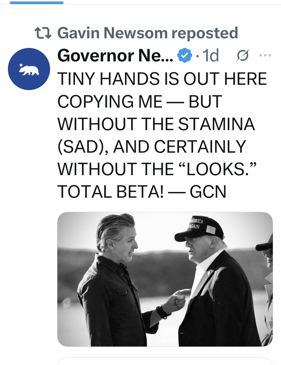 newsom tweet